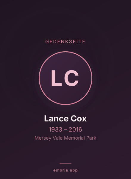 Gedenkportrait von Lance Cox