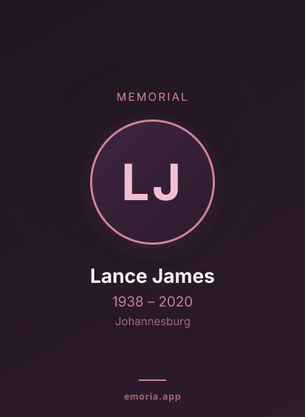 Memorial portrait of Lance James