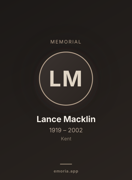 Memorial portrait of Lance Macklin