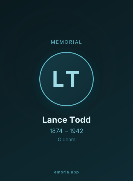 Memorial portrait of Lance Todd