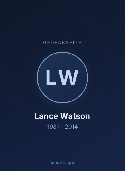 Gedenkportrait von Lance Watson