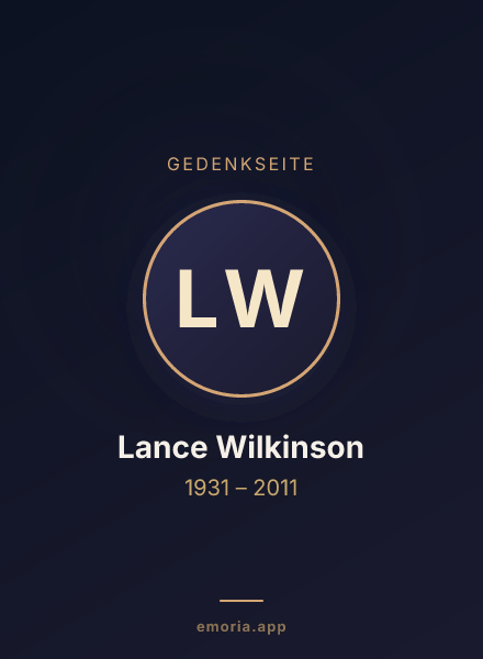 Gedenkportrait von Lance Wilkinson