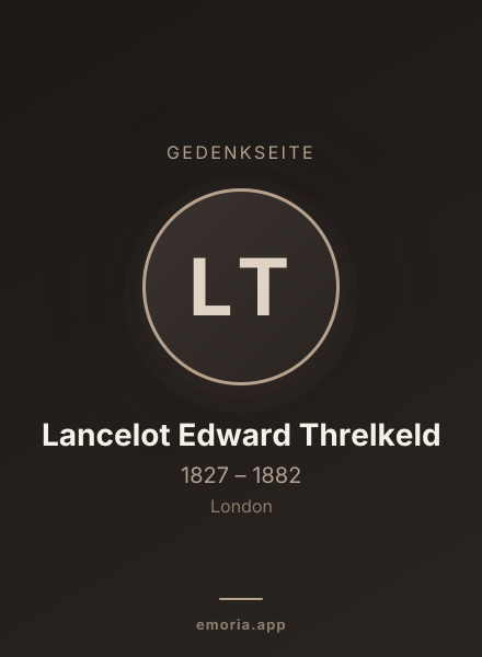 Gedenkportrait von Lancelot Edward Threlkeld