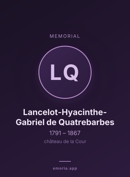Memorial portrait of Lancelot-Hyacinthe-Gabriel de Quatrebarbes