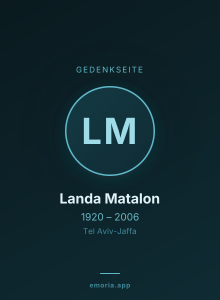 Gedenkportrait von Landa Matalon