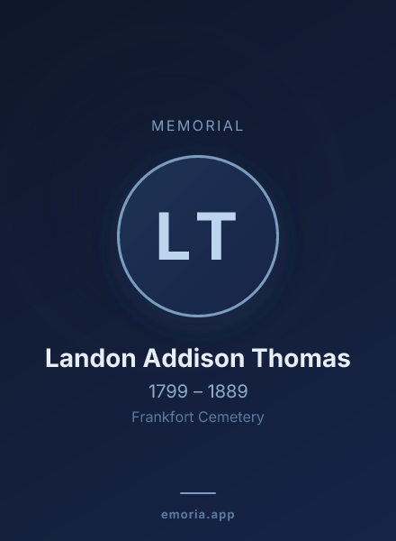 Memorial portrait of Landon Addison Thomas