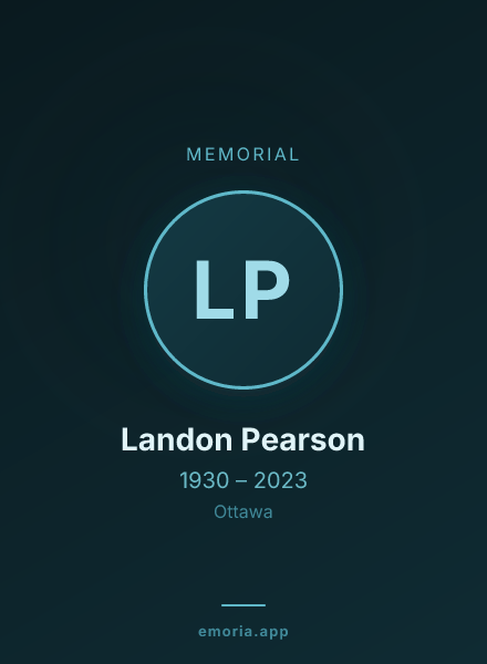 Memorial portrait of Landon Pearson