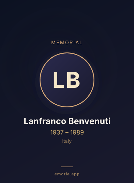 Memorial portrait of Lanfranco Benvenuti