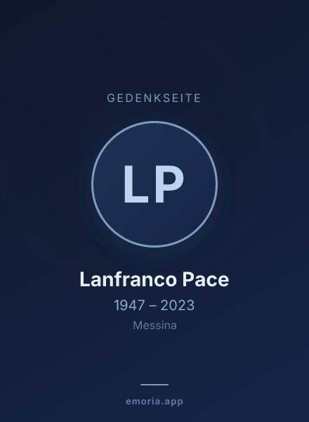 Gedenkportrait von Lanfranco Pace