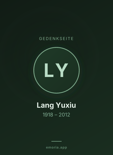 Gedenkportrait von Lang Yuxiu