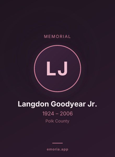 Memorial portrait of Langdon Goodyear Jr.