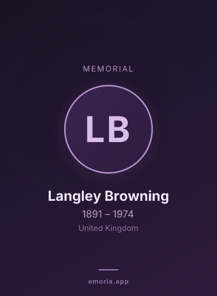 Memorial portrait of Langley Browning
