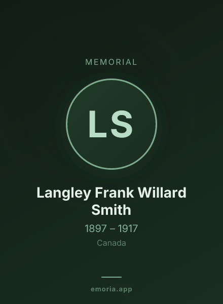 Memorial portrait of Langley Frank Willard Smith