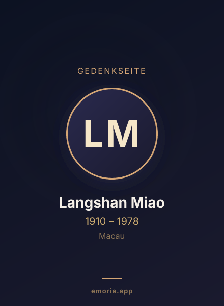 Gedenkportrait von Langshan Miao