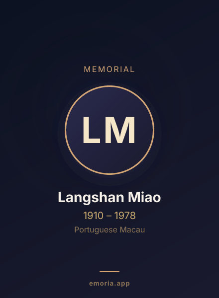 Memorial portrait of Langshan Miao