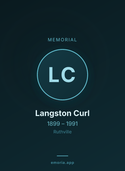Memorial portrait of Langston Curl