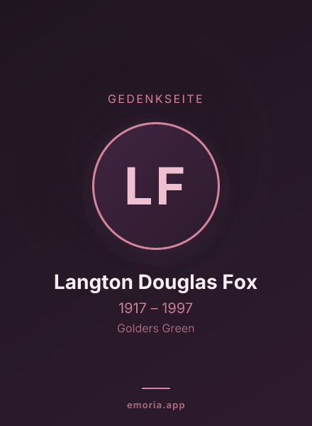 Gedenkportrait von Langton Douglas Fox