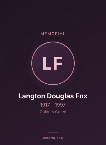 Memorial portrait of Langton Douglas Fox