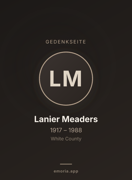 Gedenkportrait von Lanier Meaders