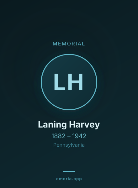 Memorial portrait of Laning Harvey