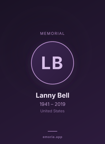 Memorial portrait of Lanny Bell