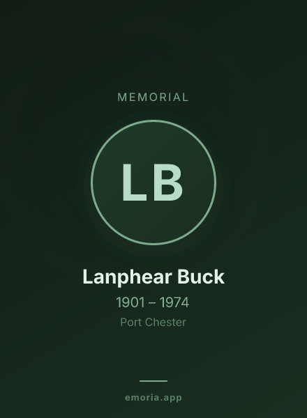 Memorial portrait of Lanphear Buck