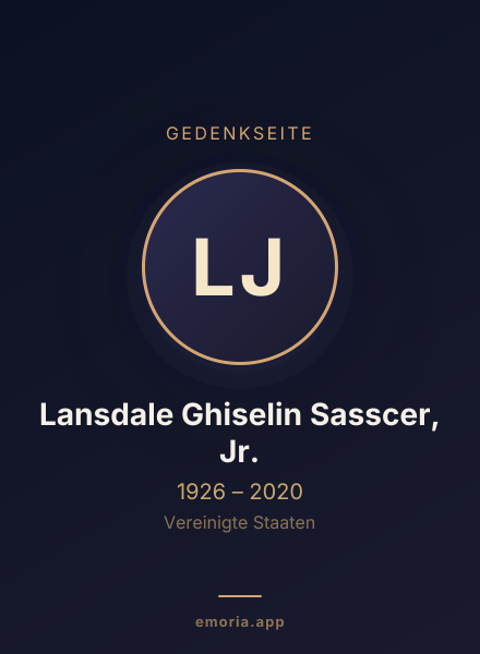Gedenkportrait von Lansdale Ghiselin Sasscer, Jr.