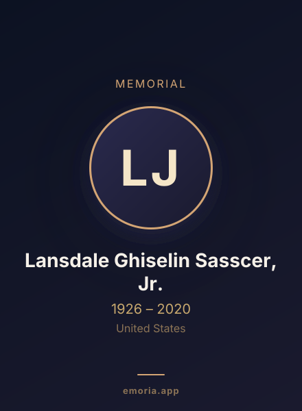Memorial portrait of Lansdale Ghiselin Sasscer, Jr.