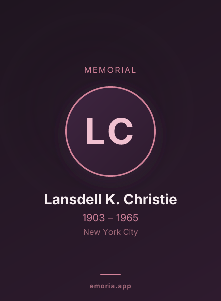 Memorial portrait of Lansdell K. Christie