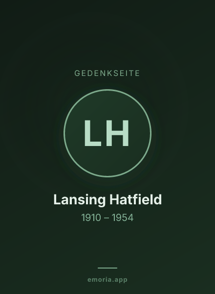 Gedenkportrait von Lansing Hatfield
