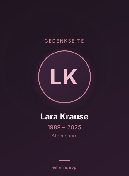 Gedenkportrait von Lara Krause