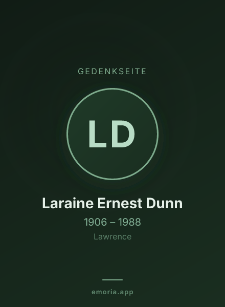 Gedenkportrait von Laraine Ernest Dunn