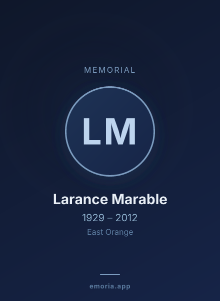 Memorial portrait of Larance Marable