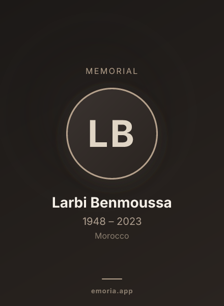 Memorial portrait of Larbi Benmoussa