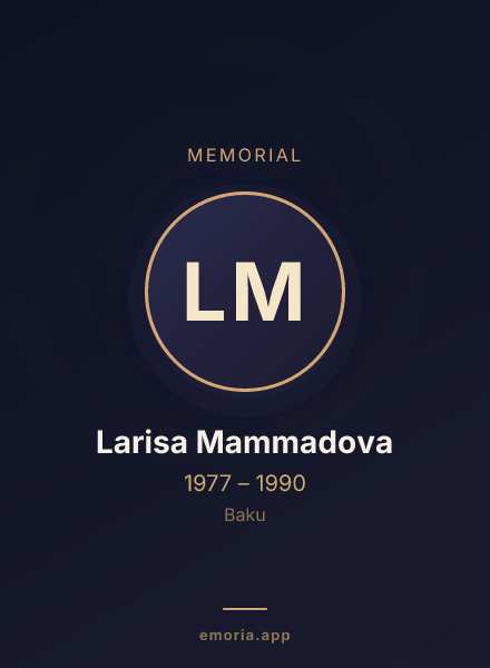 Memorial portrait of Larisa Mammadova