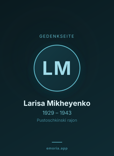Gedenkportrait von Larisa Mikheyenko