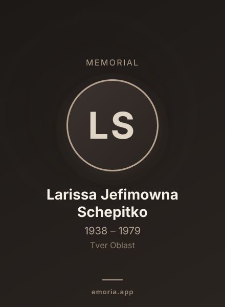 Memorial portrait of Larissa Jefimowna Schepitko