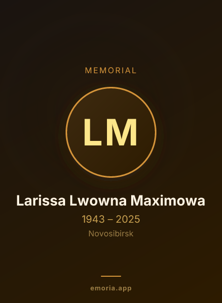 Memorial portrait of Larissa Lwowna Maximowa