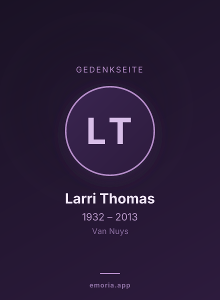 Gedenkportrait von Larri Thomas