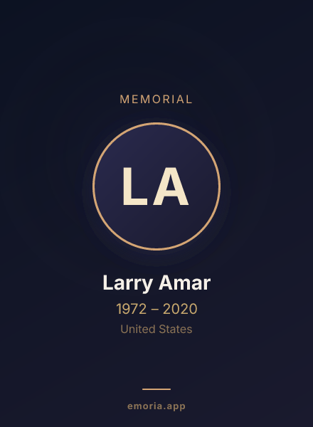 Memorial portrait of Larry Amar