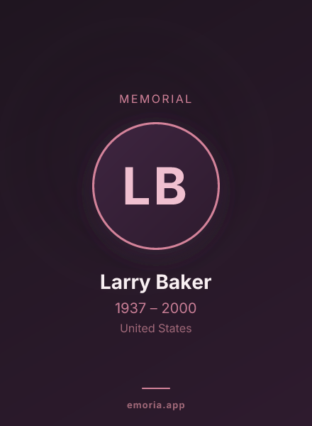 Memorial portrait of Larry Baker