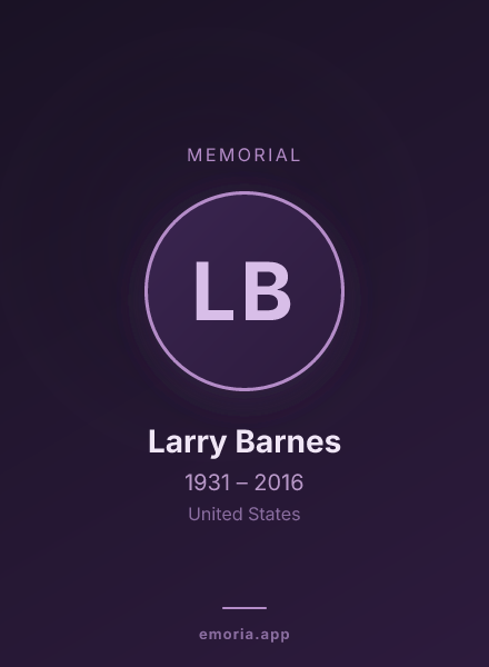 Memorial portrait of Larry Barnes
