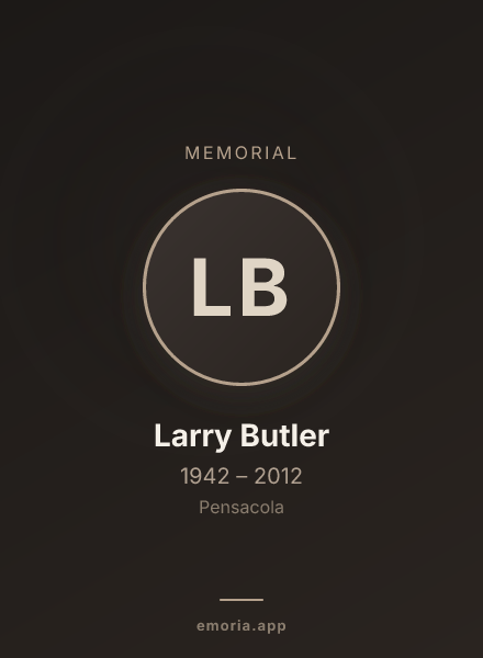 Memorial portrait of Larry Butler