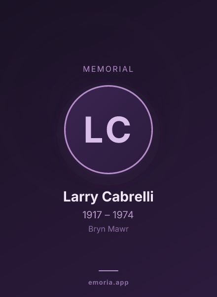 Memorial portrait of Larry Cabrelli