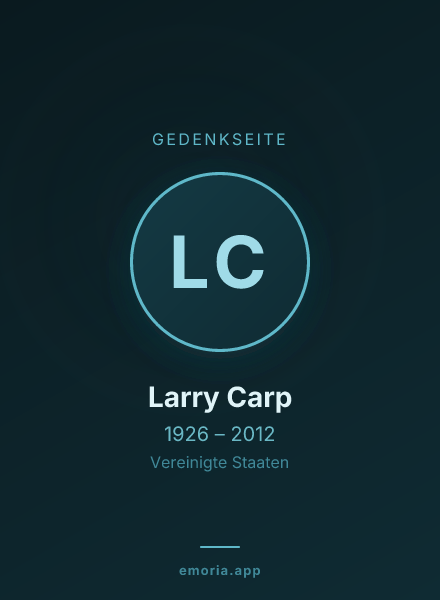Gedenkportrait von Larry Carp
