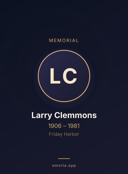 Memorial portrait of Larry Clemmons