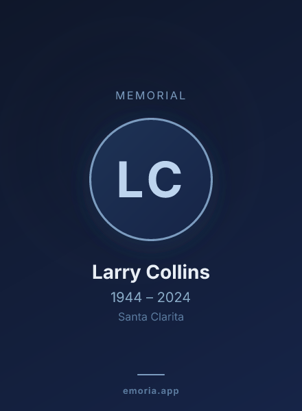 Memorial portrait of Larry Collins