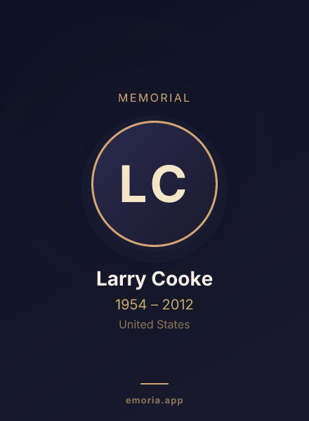 Memorial portrait of Larry Cooke
