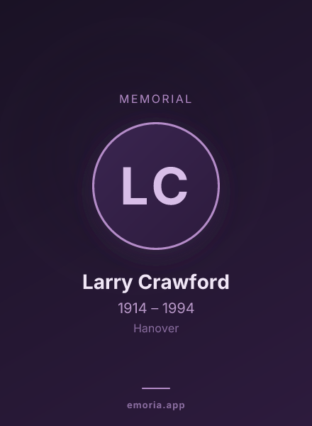 Memorial portrait of Larry Crawford