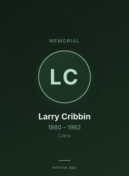 Memorial portrait of Larry Cribbin
